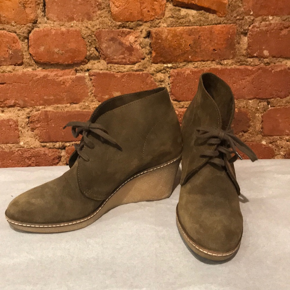 J. Crew suede lace up rubber sole wedge